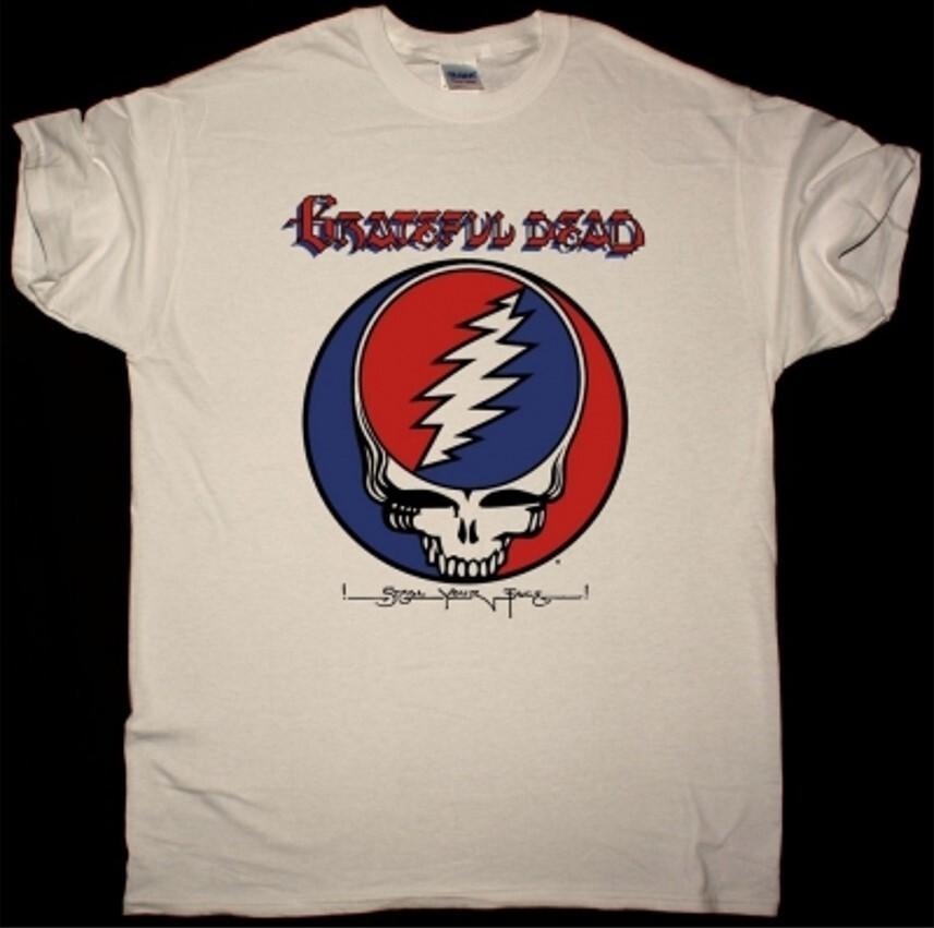 GRATEFUL DEAD STEAL YOUR FACE COVER NEW NATURAL T SHIRT Gift for Friends L