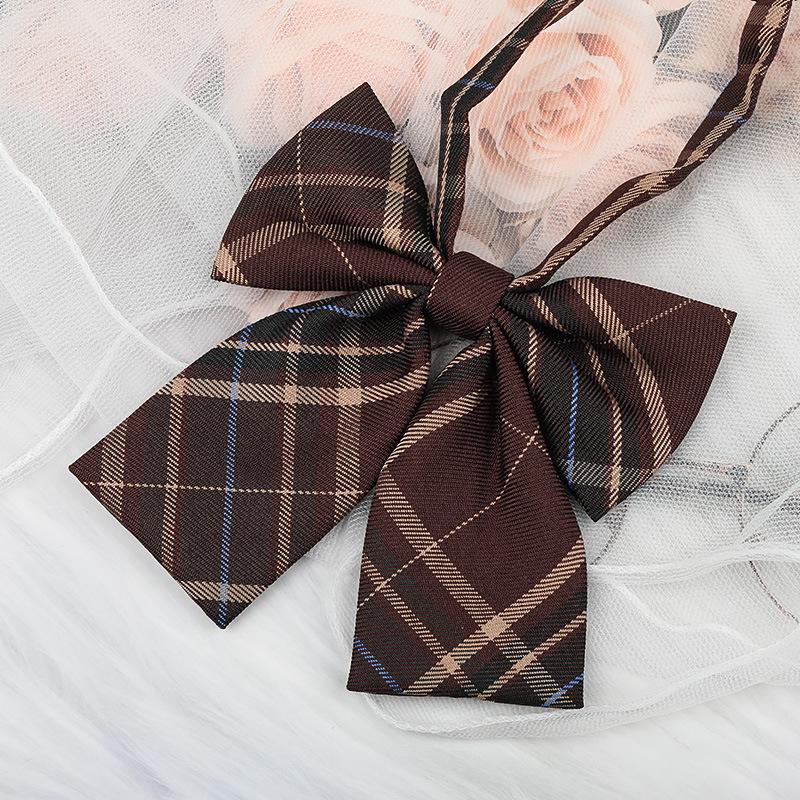 Jk Free Coffee Small Tie Necktie Female College Style Lazy Japanese Plaid Uniform Shirt Ins Student Bow Tie