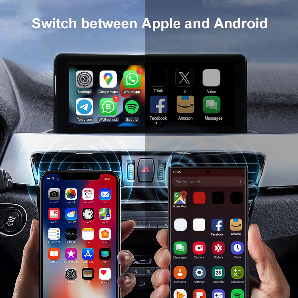2 in 1 Wireless CarPlay Android Auto Adapter Mini Carplay&Auto Box Dongle Plug & Play Auto Connect for Factory Wired Carplay Car