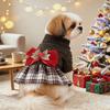 Pet Circle 2026 Winter Dog Dress Christmas Plaid Reindeer Skirt Casual Warm Coat Small Medium Large Dogs