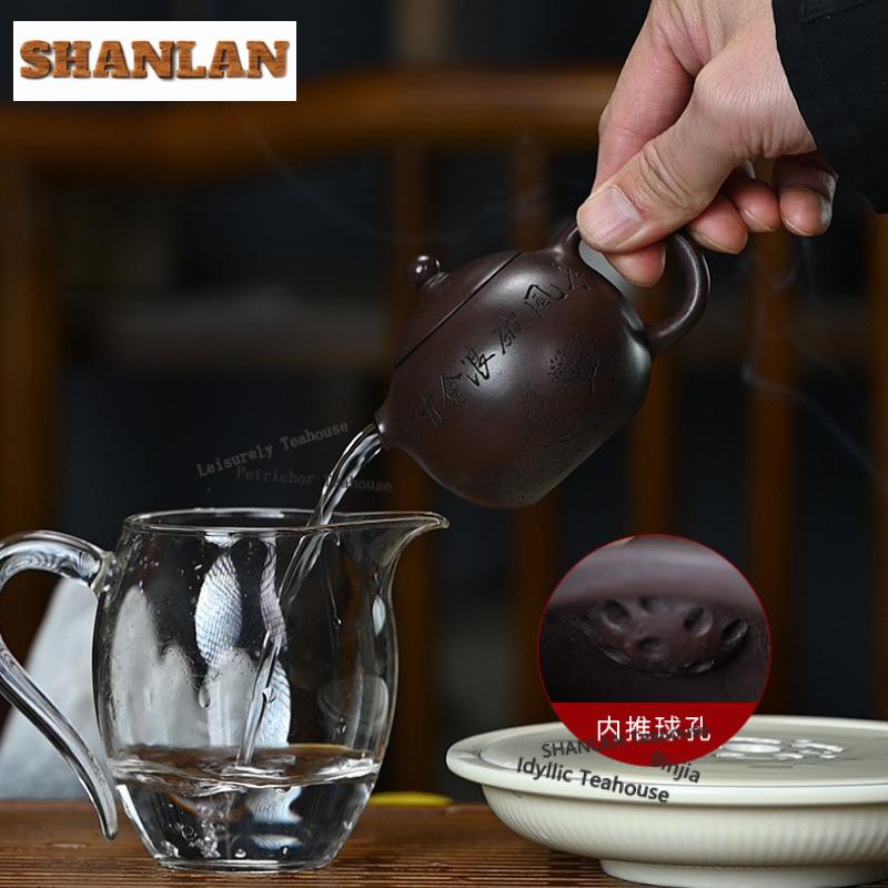 150ml Antique Yixing Purple Clay Teapots Handmade Puffer Xishi Pot Raw Ore Mud Kettle Chinese Zisha Tea Set Drinkware Craft Gift