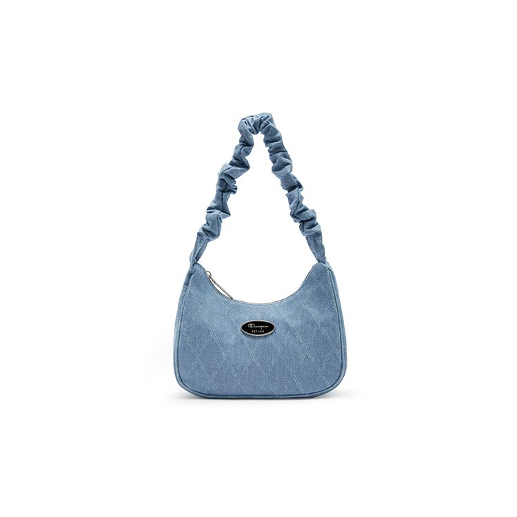 Champion Twisted Underarm Bag Script Logo Enamel Tag Pleated Hair Tie Shoulder Strap Casual Versatile Synthetic Leather Shoulder Bag Small U4AACPU14 Ecru