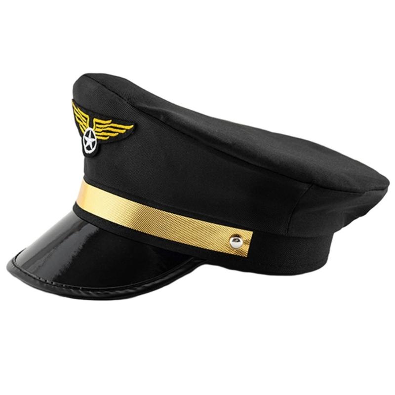 Flight Hat for Adult Cosplay Party Uniform Crew Hat for Male Women Role Play BachelorParty Dress Up Top Hat