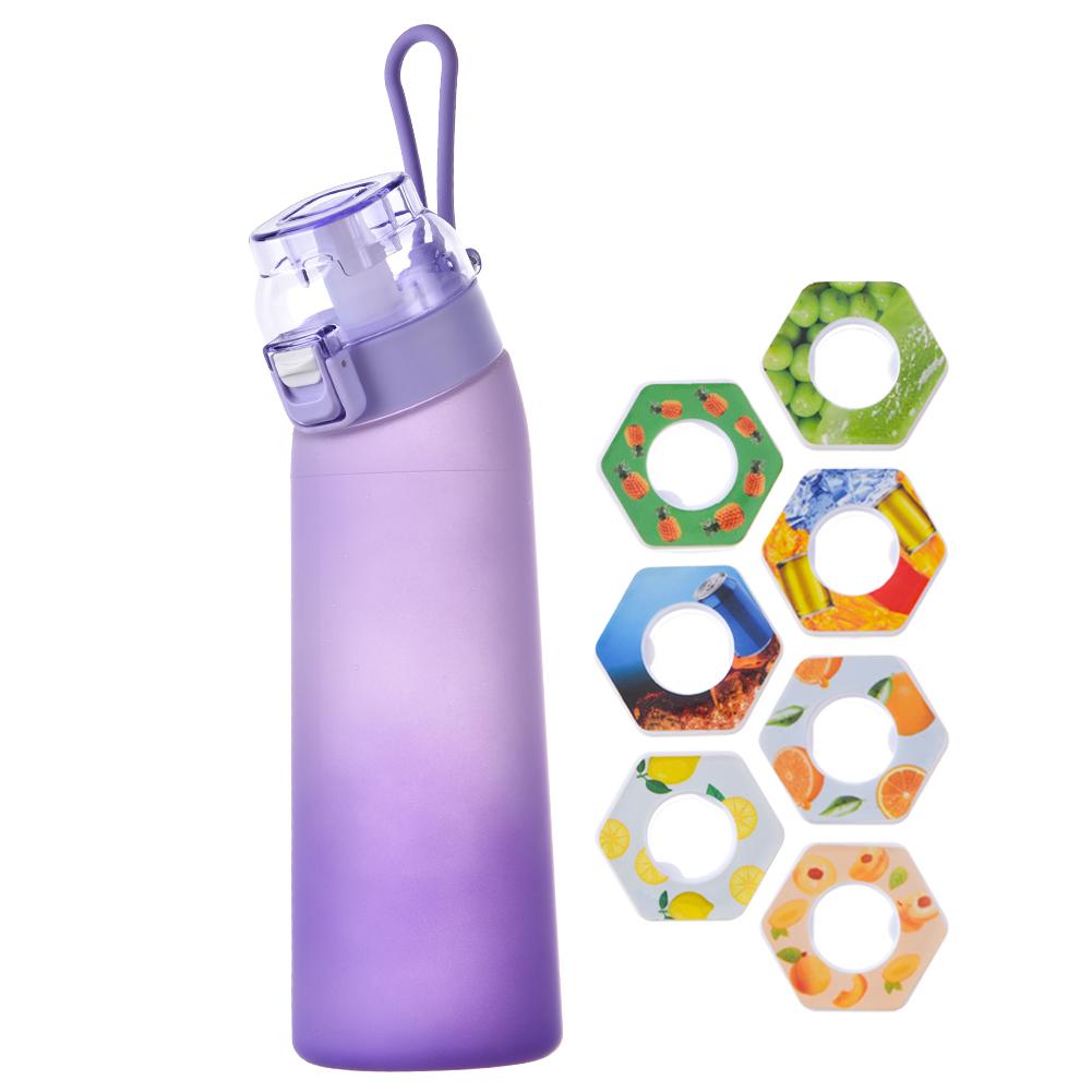650ML Air Water Bottle With 7Pcs Random Flavor Pods Portable Transparent With Straw Leak Proof Suitable for Outdoor Sports