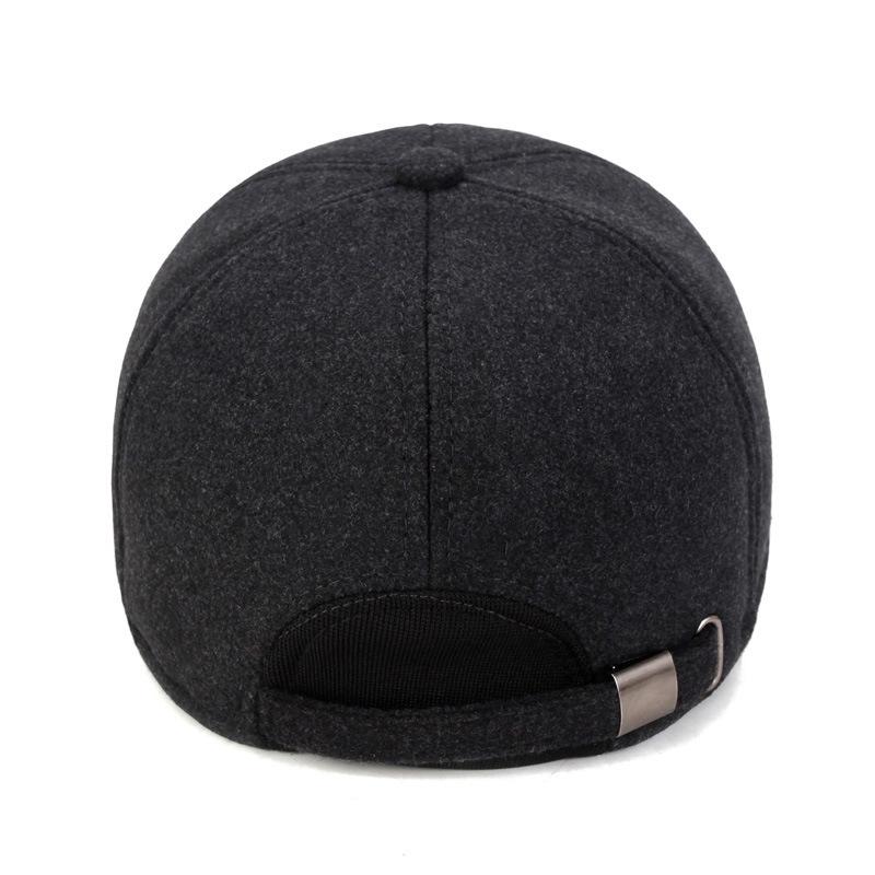 Wool Blend Earflap Baseball Cap - Warm, Thickened Cotton Hat for Men, Ideal for Outdoor Activities In Cold Weather (middle-aged and Elderly)