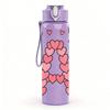 1PC Heart Shaped Letter A 750ml Color Plastic Sports Water Bottle Leakproof Flip Straw Lid Suitable for Sports Office Home Use