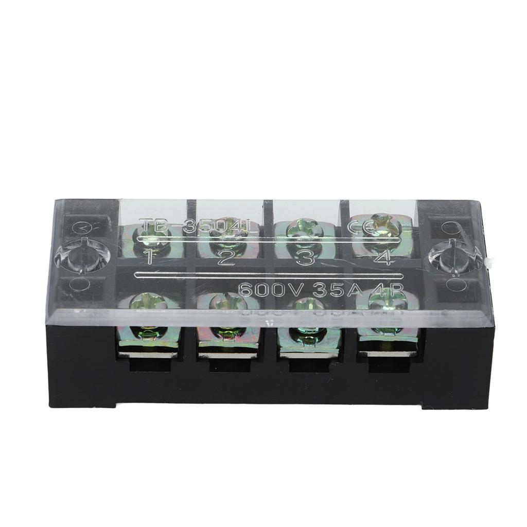 4Pcs Terminal Strip Block TB Fixed Large Current Copper Contactor Circuit Terminal Block 600V 35A 4 Positions