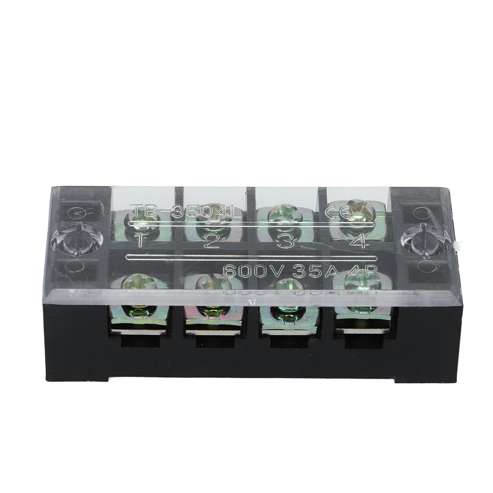 

4Pcs Terminal Strip Block TB Fixed Large Current Copper Contactor Circuit Terminal Block 600V 35A 4 Positions