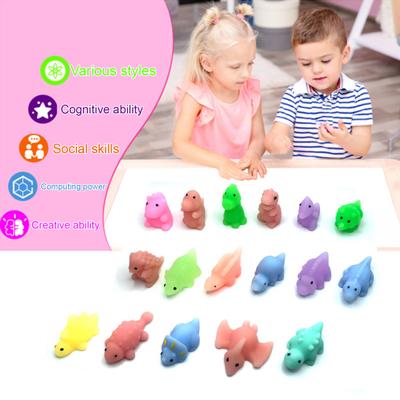 5Pcs Stress Relief Material Safety Cute Soft TPR Squeezing Animal Doll Decompression Toys Dinosaur Squeeze