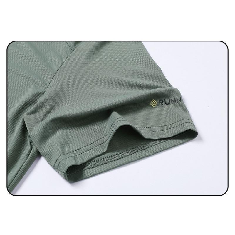 Men's Running Quick Drying T-shirts Breathable Hiking Fishing Tees Soft Outdoor Sports Short Shirt Summer