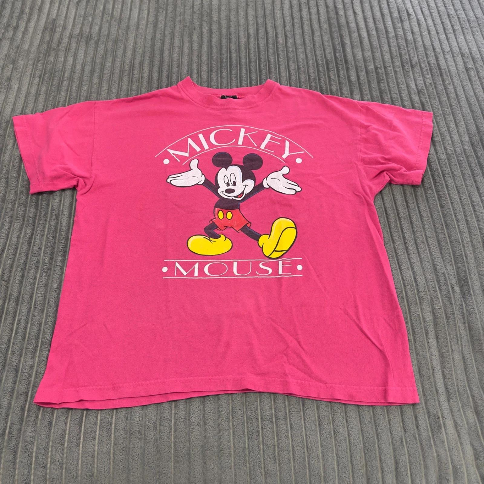 

VTG Mickey Unlimited T-Shirt Womens M Pink Mickey Mouse Short Sleeve Retro Y2K S