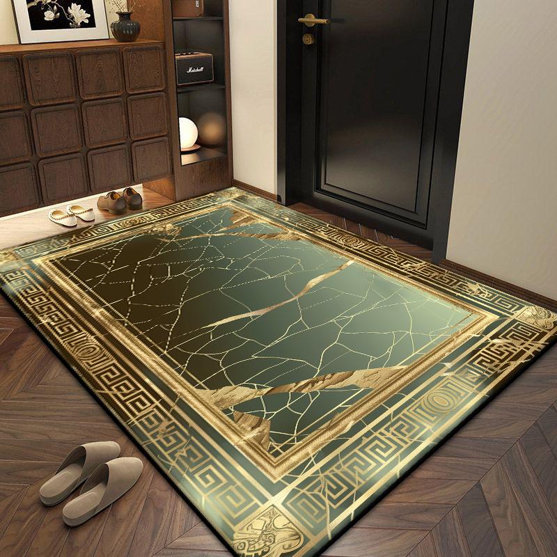 Modern Home Decoration Luxury Entrance Door Mat Gold Senior Carpet for Living Room Non-slip Soft Office Dining Room Decor Rug