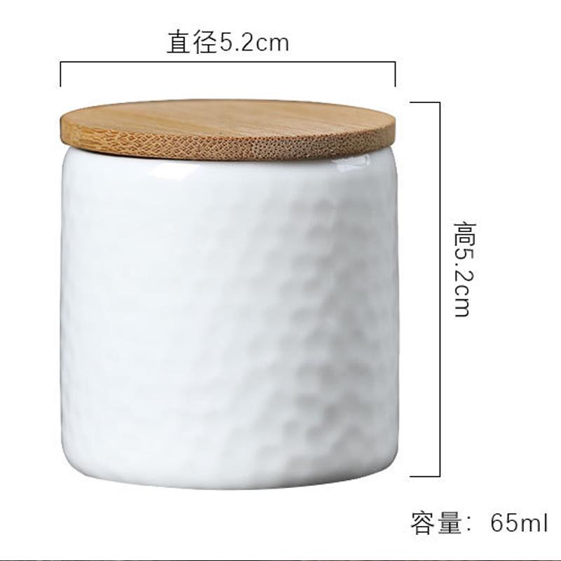 

Маленький белый фарфоровый чайник с бамбуковой крышкой, керамический мини-герметичный резервуар для хранения, небольшой фарфоровый горшок для украшения журнального столика белый