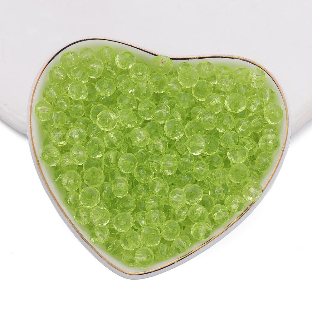 100pcs/Lots 6mm Acrylic Flat Round Shaped Beads Clear Faceted Spacer Beads for DIY Earrings Bracelets Jewelry Making Supplies