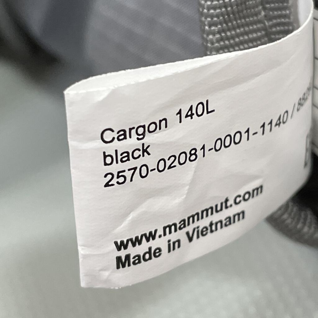 MAMMUT Cargon duffel bag Boston bag 140L blackUsed