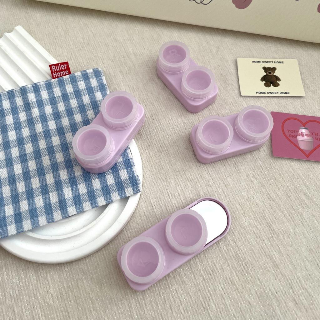 1PC Cream Colour Contact Lenses Box Travel Holder Container Soaking Contact Lens Box Mini Contact Lenses Case Accessorie