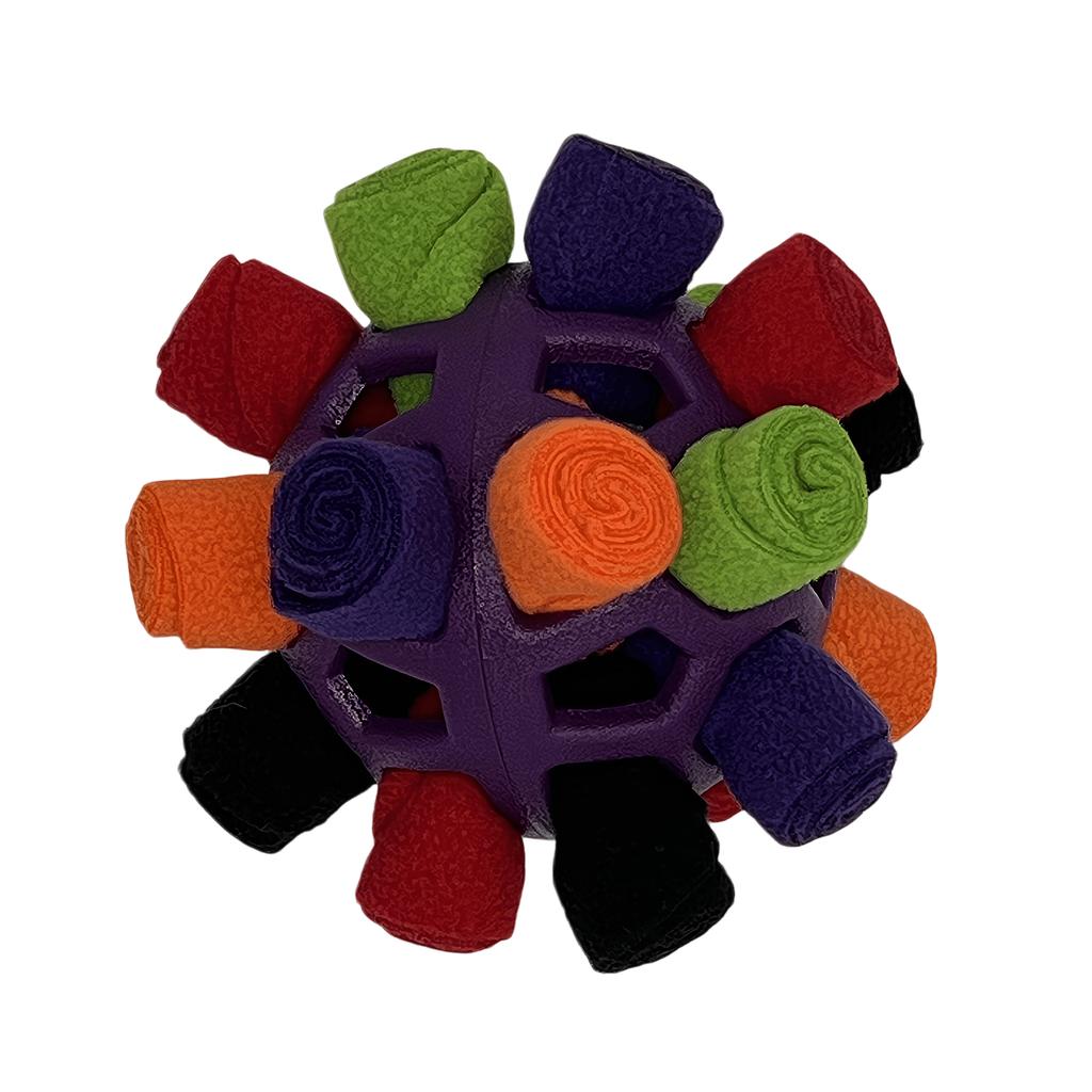Interactive Pet Snuffle Ball Toy for Dogs and Cats Durable Rubber Puzzle Treat Dispenser Slow Feeder Mental Stimulation Chew Toy