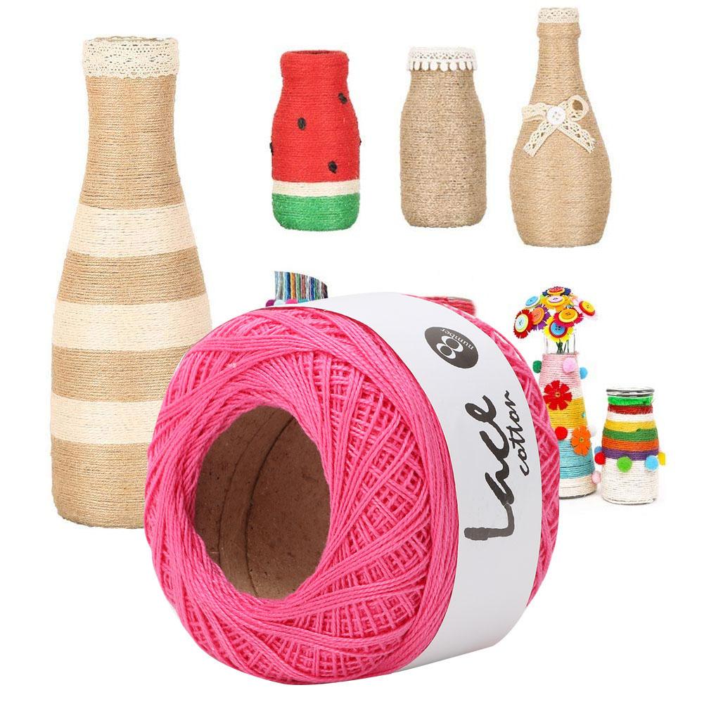 Lace Line Cotton Hand Crocheted Summer Silk Light Thin Line (6615 Rose  Red  )