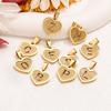 5Pcs/Bag Stainless Steel Gold-plated Heart Letter Pendant DIY Accessory Fashionable Versatile Letter Necklace Pendant