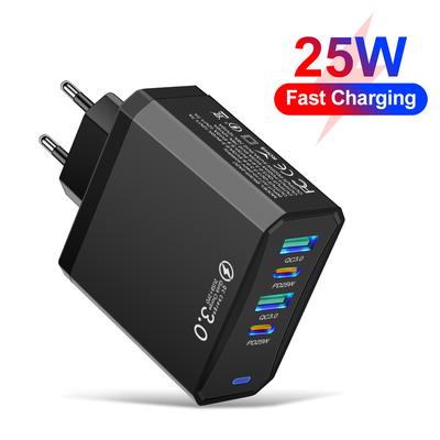 USB-Ladegerät Typ C PD 25W Quick Charge 3.0 USB C Schnelllade-Wandadapter für iPhone Samsung Xiaomi Oneplus Poco QC3.0