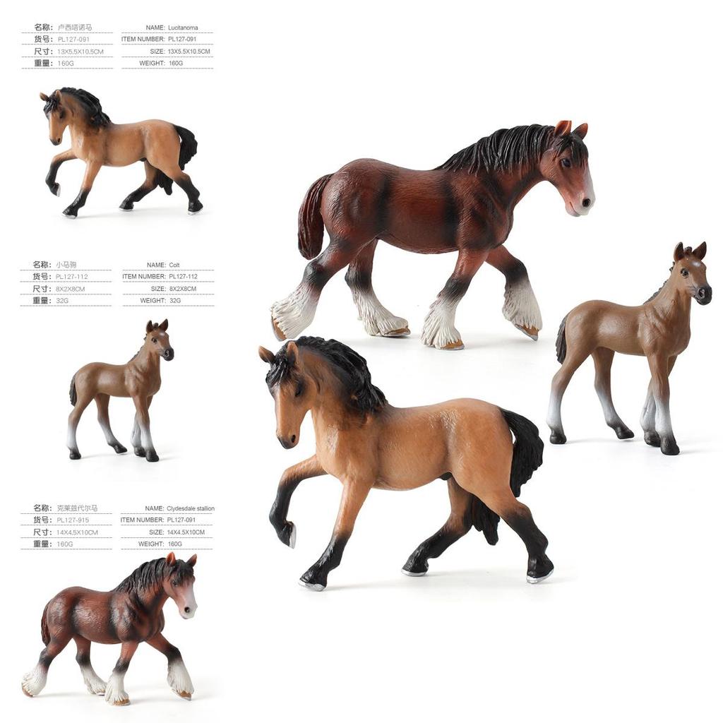 Horse Animal Figurine Set Pvc Durable Realistic Collectible Decoration For Kids And Gift Purposes