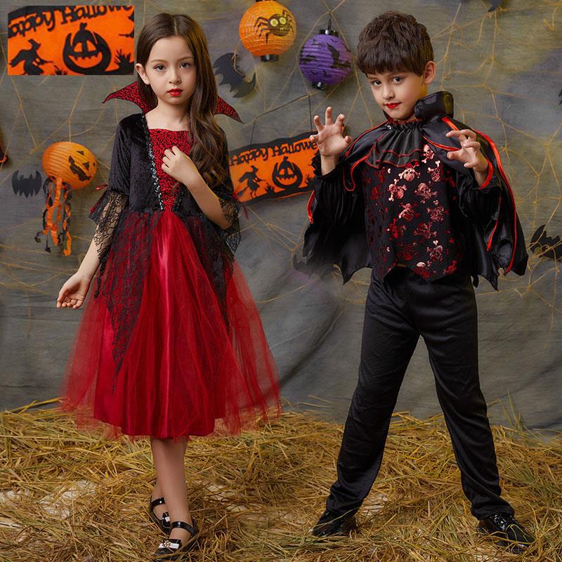 Halloween Kids' Vampire Princess & Pumpkin Cloak Costume Set