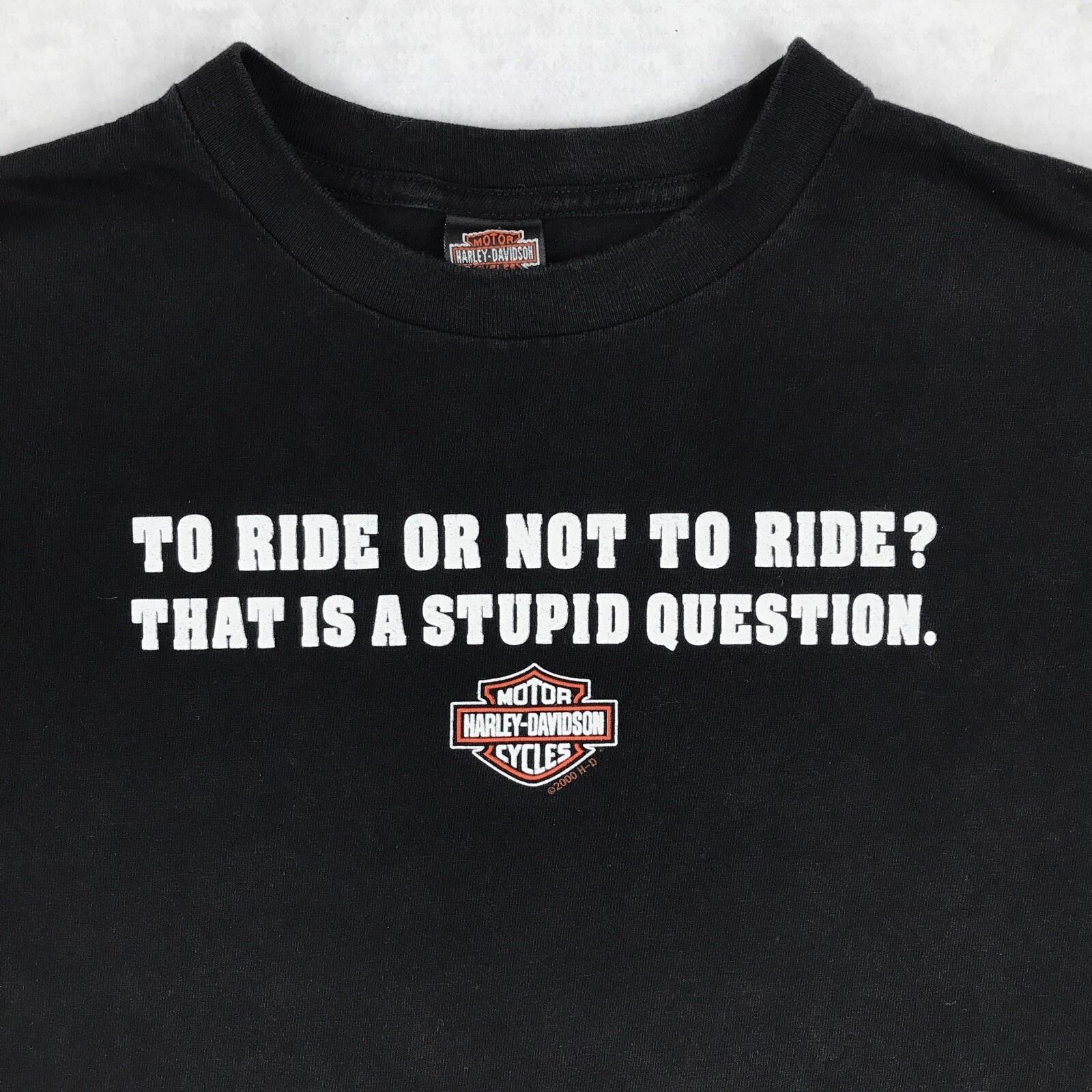 vtg 2000 HARLEY DAVIDSON MOTORCYCLE TO RIDE CALGARY CANADA T-Shirt LARGE/XL 90s 2XL