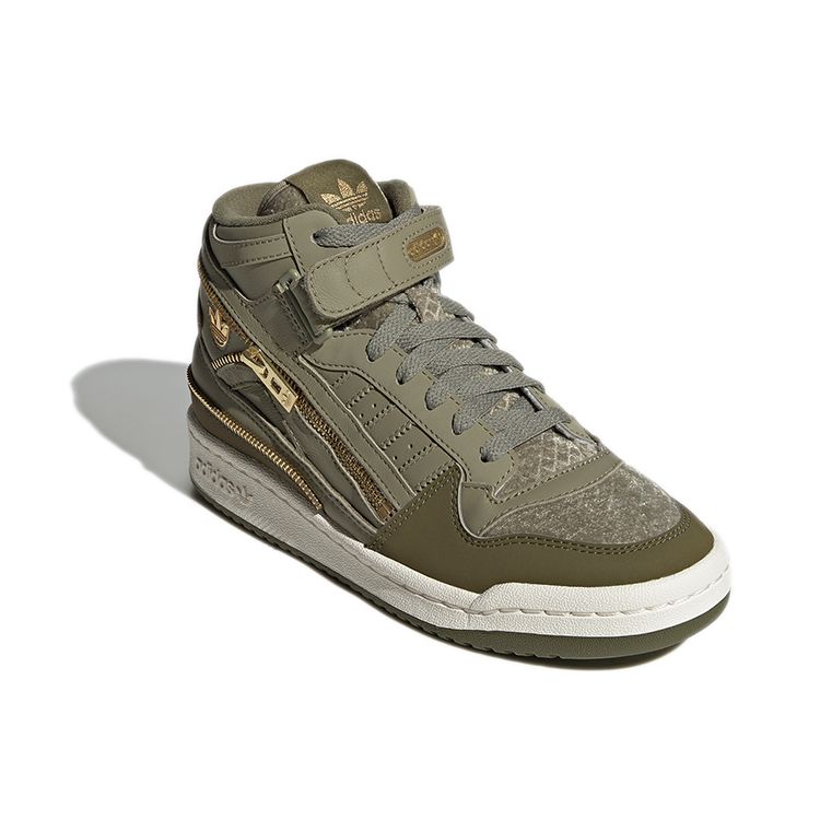 Adidas Originals Forum Mid High-Top Skate Shoes Women Sneakers Light-Army-Green GW6212