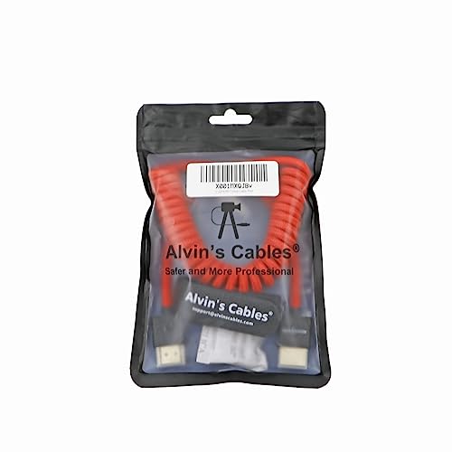 Alvin's Cables 8K 2.1 Full HDMI Braided Coiled Cable for Atomos Ninja-V, 4K-60P, Z-CAM, Canon-C70, Sony A7S3, A9, A74 (18-28 Inches)