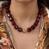 Boho Colorful Acrylic Resin Beaded Choker Necklace For Women Vintage Dopamine Statement Chain On the Neck Party Holiday Jewelry