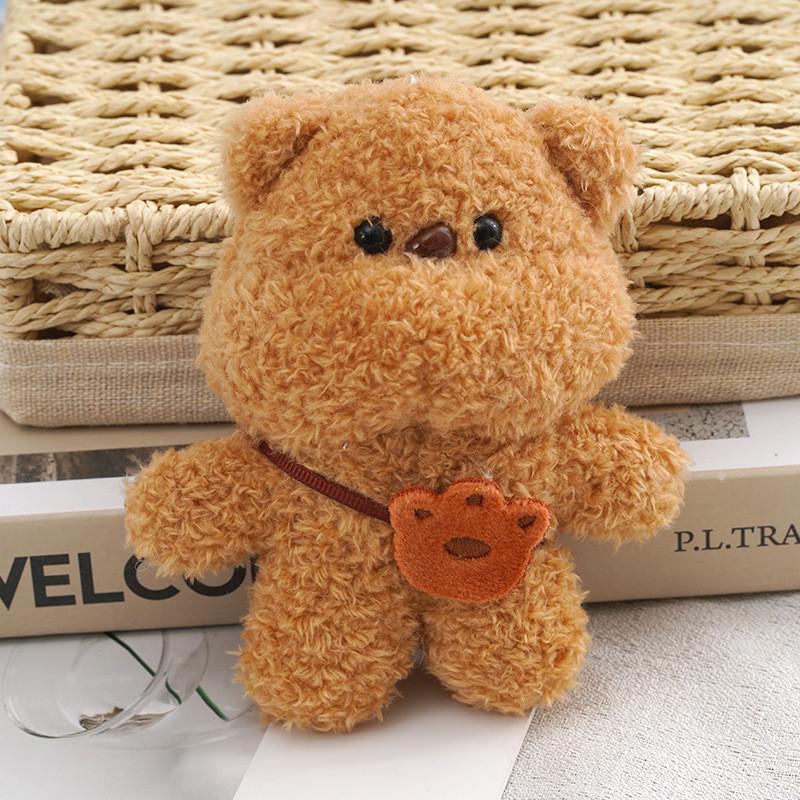 Adorable Mini Bear Rabbit Plush Keychain Pendant Soft Short Plush Animal Toy