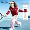 FivePlus Girls' Color-block Sweatshirt & Wide-leg Pants Set