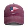 Distressed USA Flag Baseball Cap Polyester Adjustable Outdoor Summer Travel Hat
