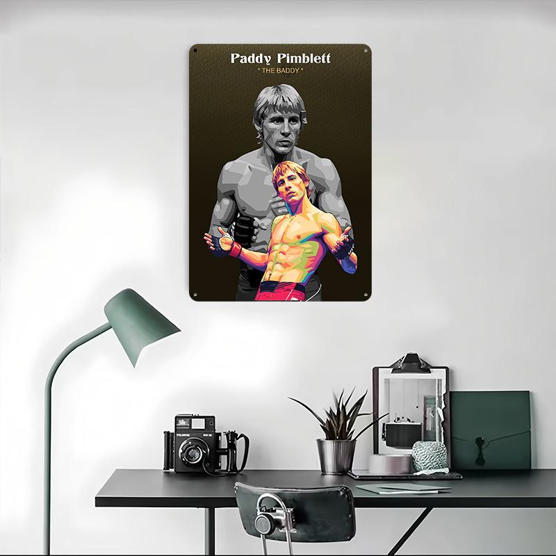 Paddy Pimblett 'The Baddy' Póster Impreso de Retrato Arte de Pared Personalizado Señales Metálicas de Estaño Retro Vintage para Decoración de Hogar y Oficina