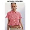 UR Women's Ruffled Plaid Short-Sleeve Shirt