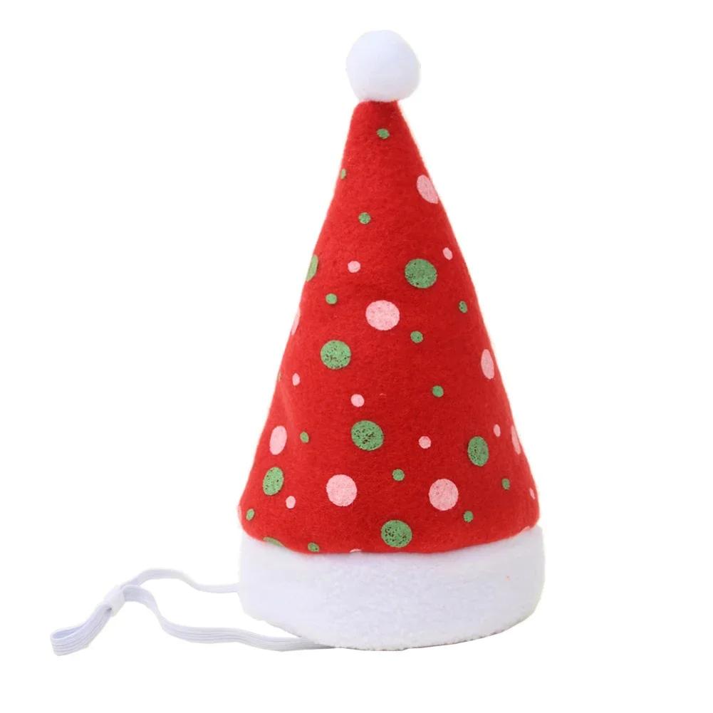 Chapéu de Cão Chapéu de Natal Listrado para Animais de Estimação Multicolorido Gato Cão Fantasia Chapéu para Cabeça Chapéus para Cães de Estimação para Decoração de Festa de Natal
