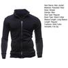 Men Zip-up Sweatshirt Mock Neck Long Sleeve Jacket Solid Color Full Zip Casual
