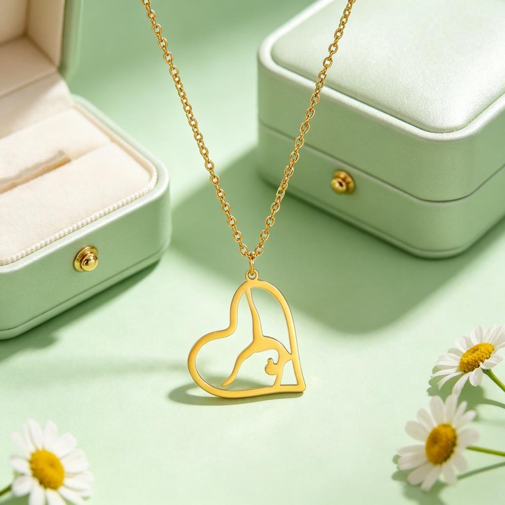 1PC Artistic Love Gymnastics Member Necklace Love Gymnastics Necklace Stainless Steel Gymnastics Enthusiast Souvenir