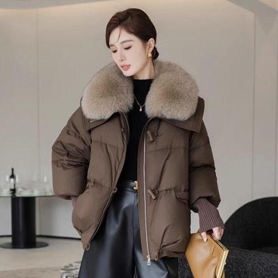 Damen Kurze Winter Baumwolljacke mit Verdicktem Brotmantel und Großem Pelzkragen - Koreanischer Stil 2025