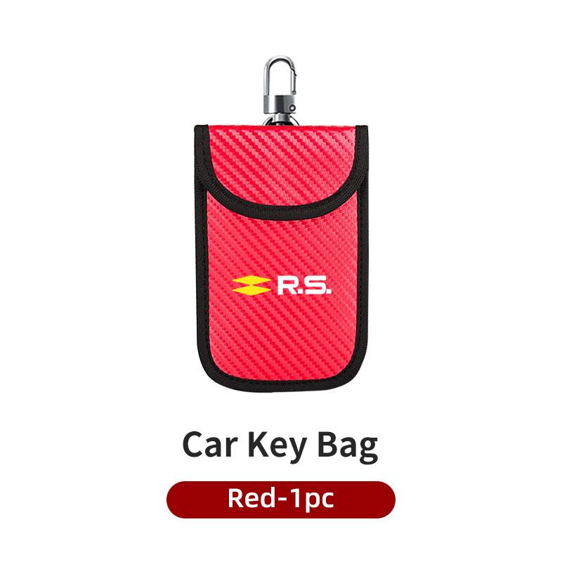 Carbon Key Wallet Car Key Bag Multi Function Storage Case For Renault RS Clio Scenic Logan Megane Koleos Sandero Safrane R555