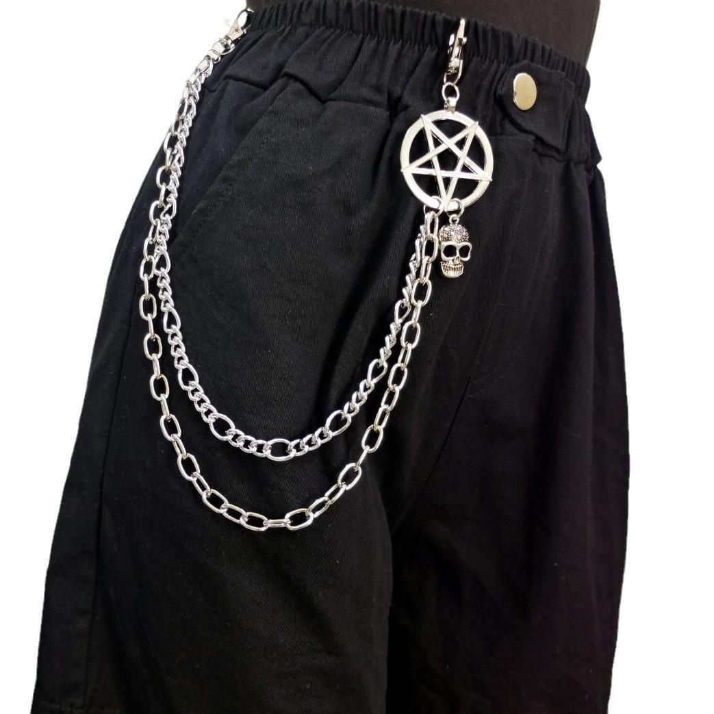 European-American Punk Star & Skull Multi-layer Waist Chain