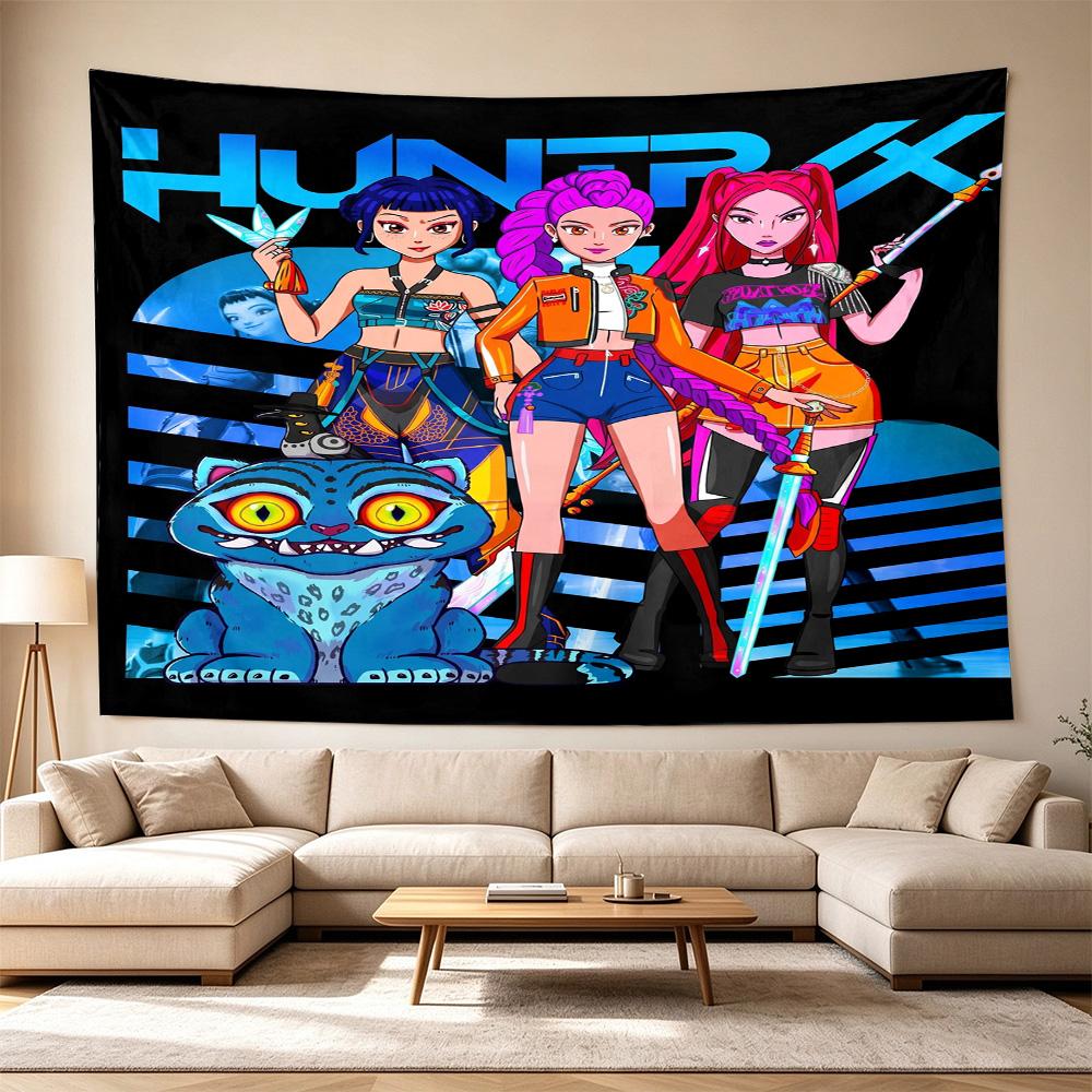 Huntrx Cyberpunk Fashion Clear Pattern Tapestry, Wall Decor for Apartment, Studio and Photoshoot Backdrop,Perfect Gift