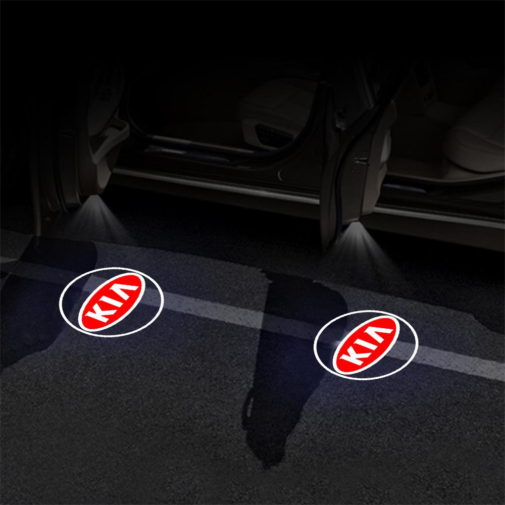 2026 Hot Car Sticker 1/2Pc LED HD Projector Lamp Car Door Wireless Welcome Light For Kia Rio Picanto Sportage Niro Morning Ceed
