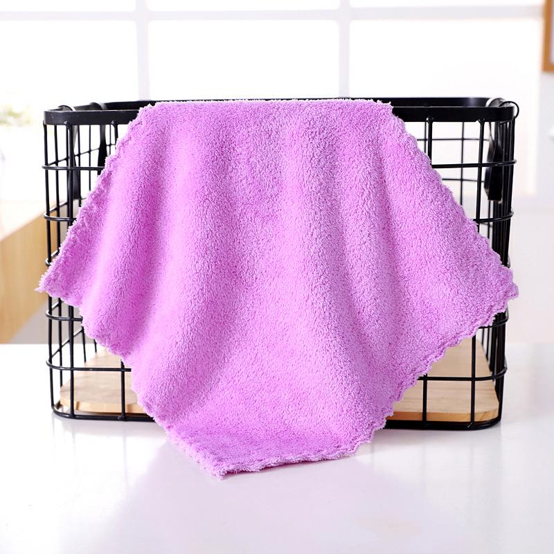 Soft, Absorbent Small Coral Fleece Towel for Children - Skin-Friendly and Solid Color