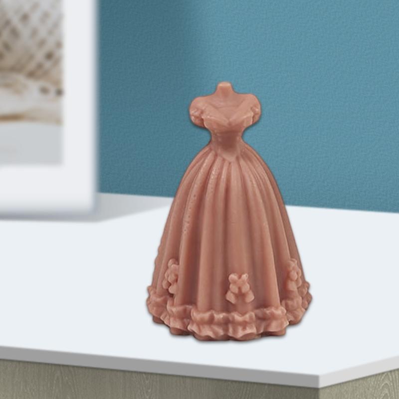 Abendkleid Silikonformen für Kerzen Seife Fondant Schokolade Süßigkeiten Hochzeitskleid Silikonkerzenformen für Epoxidharz