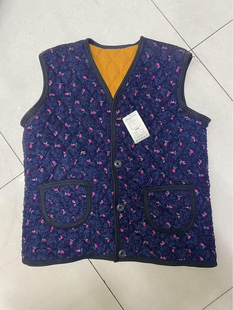 Warm Fleece-Lined Cotton Vest for Middle-Aged and Elderly Women