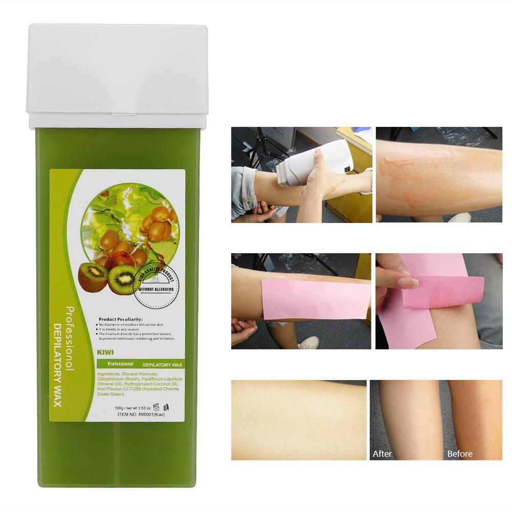12 Typen Enthaarungs-Set 100g Wachs   100 Stk. Enthaarungspapier   5 Stk. Holzspatel