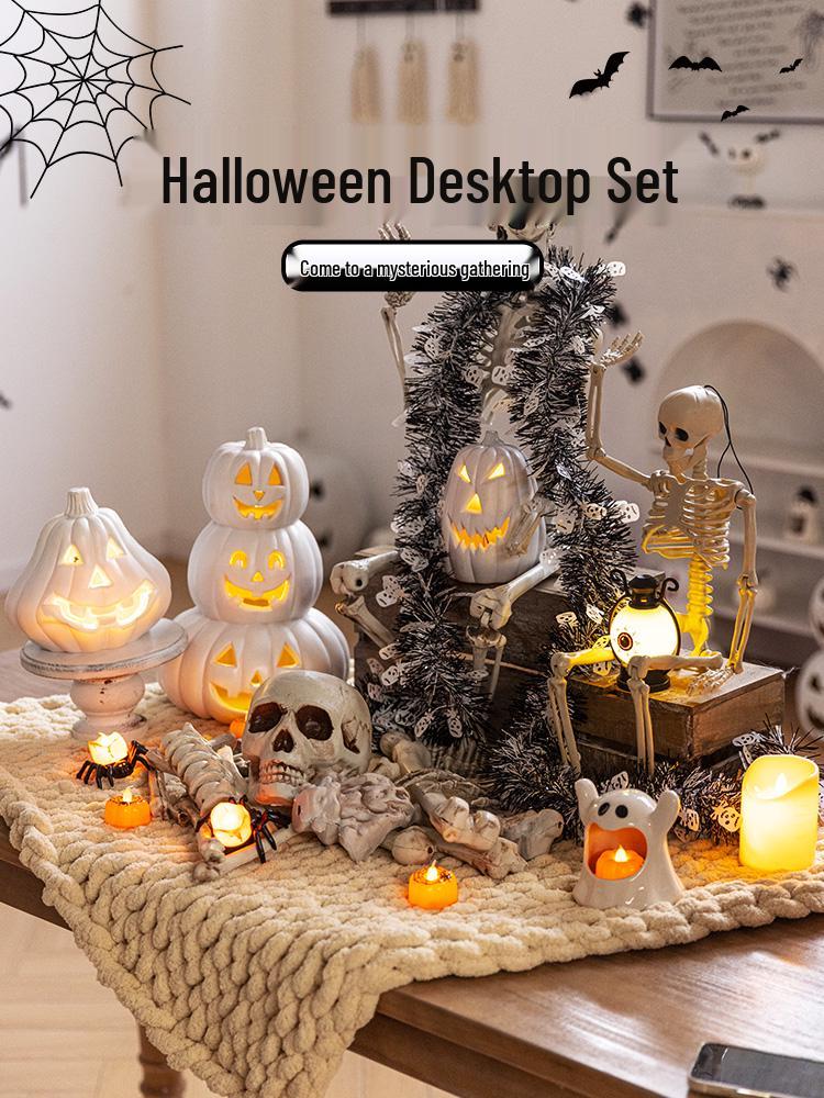 Halloween Glow-in-the-Dark Pumpkin Lantern Set for Party Decorations