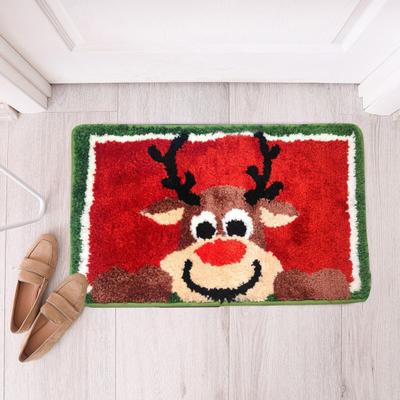 Weihnachts-Badezimmerteppich Weihnachts-Schneeflocken-Fußmatte Flanell-Bodenmatte Saugfähig Rutschfest Badematte