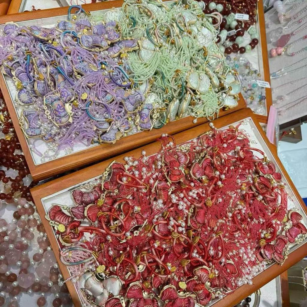 Handgefertigter zweiseitiger Song-Brocade-Kürbis-Anhänger Schlüsselanhänger - Chinesischer Stil Hanfu Taschenaufhänger